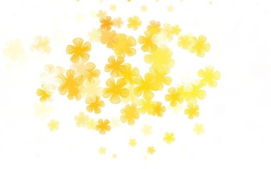 Light Orange vector abstract pattern with flowers.