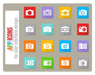 camera icon set