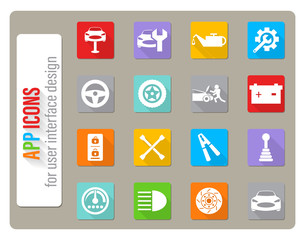 car service icon set