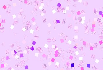 Light Pink, Red vector template with crystals, circles, squares.