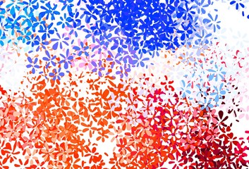 Fototapeta premium Light Blue, Red vector elegant wallpaper with leaves.