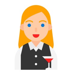 Waiting staff icon, profession and job vector illustration