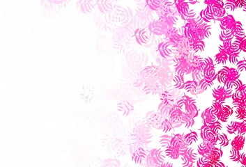 Fototapeta na wymiar Light Pink vector elegant template with leaves.