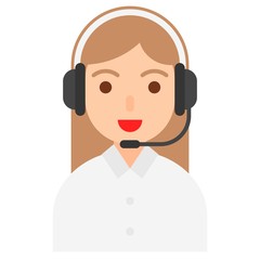 Customer support icon, profession and job vector illustration