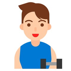 Bodybuilder icon, profession and job vector illustration