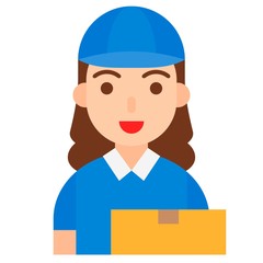 Delivery woman icon, profession and job vector illustration icon, profession and job vector illustration