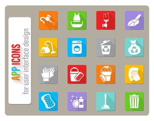 cleaning icon set