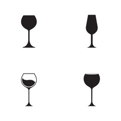 set of wine glass icon vector illustration