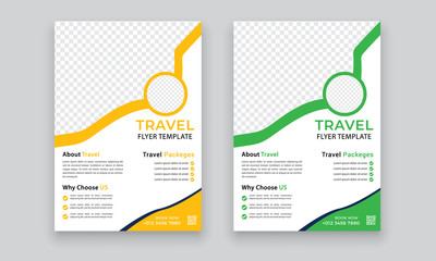 Travel Agency Flyer or Poster Design, Creative Template, Banner or Flyer design for Tour and Travel concept
