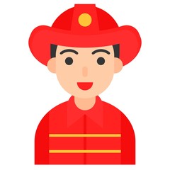 Firefigther icon, profession and job vector illustration