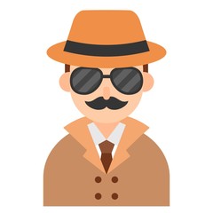 Detective icon, profession and job vector illustration