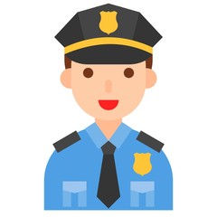 Police icon, profession and job vector illustration