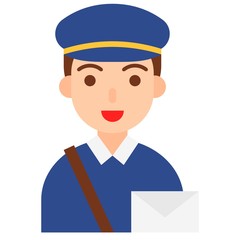 Postman icon, profession and job vector illustration