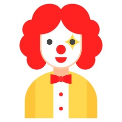Clown icon, profession and job vector illustration