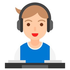 Disc jockey icon, profession and job vector illustration