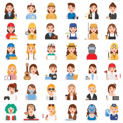 Profession and job related icon set 2, Female version