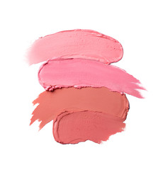 Different lipstick swatches isolated on white 