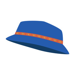 登山などでかぶる帽子のイラスト。