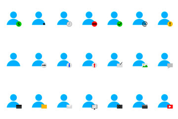user actions icons set