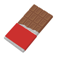 甘くて美味しい板チョコレートのイラスト。