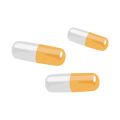 風邪などの体調不良の時に飲む錠剤のイラスト。