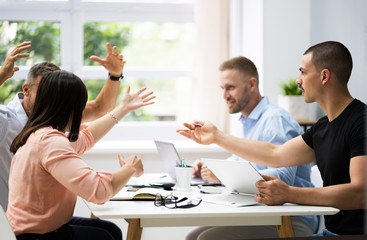 Fototapeta premium Workplace Business Conflict Blaming, Bullying