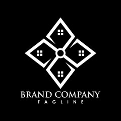 flower house logo creative concept