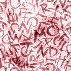 Letters seamless pattern. Fashion hand drawn 