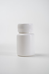 pill bottle medicine mockup, photo isolated on white background.