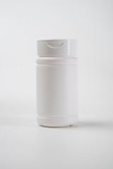 pill bottle medicine mockup, photo isolated on white background.
