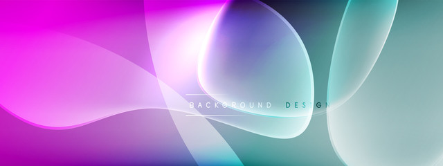 Vector abstract background - liquid bubble shapes on fluid gradient with shadows and light effects. Shiny design template for text