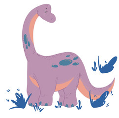 Cartoon dinosaurs vector illustration, monster animal, dino prehistoric character reptile predator jurassic fantasy dragon