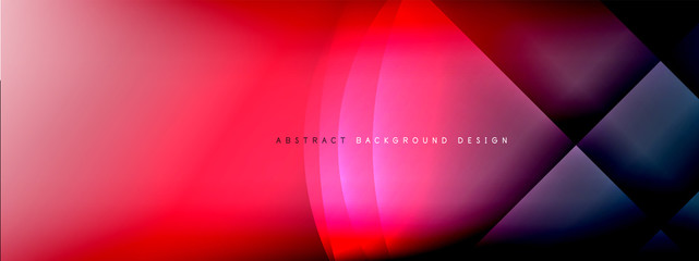 Vector abstract background - circle and cross on fluid gradient with shadows and light effects. Techno or business shiny design templates for text
