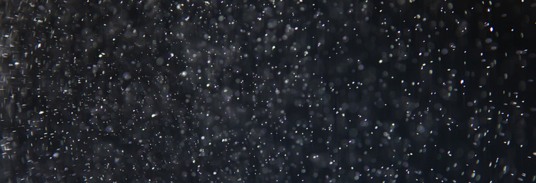 background for overlay black rain, abstract studio drops water drops bokeh