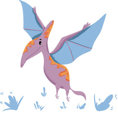 Cartoon dinosaurs vector illustration, monster animal, dino prehistoric character reptile predator jurassic fantasy dragon