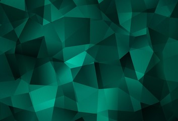 Obraz premium Dark Green vector shining triangular background.