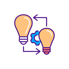 Idea exchange color line icon. Soft skills. Pictogram for web, mobile app, promo. UI UX design element