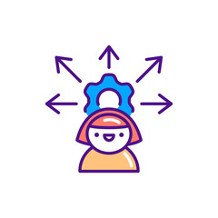 Initiative color line icon. Soft skills. Pictogram for web, mobile app, promo. UI UX design element