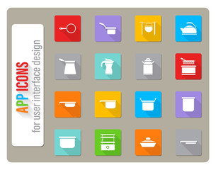 dishes icon set