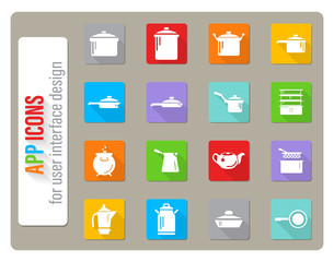 dishes icon set