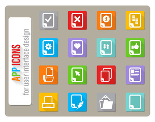 documents icon set