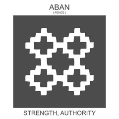 Obraz premium vector icon with african adinkra symbol Aban. Symbol of Strength and authority