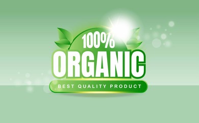 100% Organic sticker or label design
