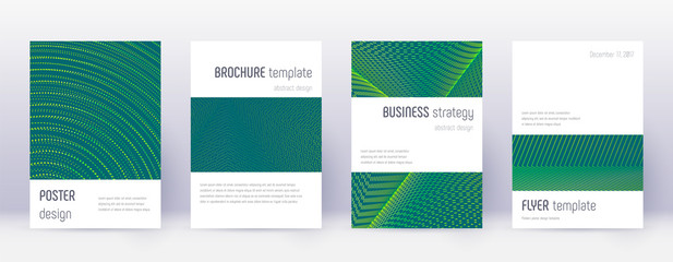 Minimalistic brochure design template set. Green a