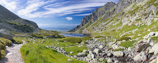 Fototapeta na wymiar High Tatras - Slovakia - The the look to Pleso nad Skodom lake in Mlynicka dolina .