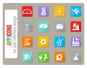 electricity icon set
