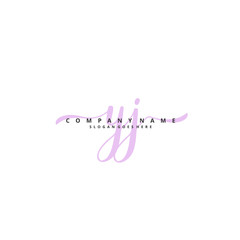 Y J YJ Initial handwriting and signature logo design with circle. Beautiful design handwritten logo for fashion, team, wedding, luxury logo.