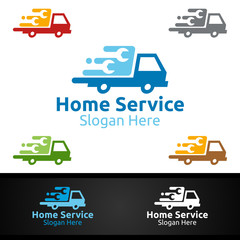 Car Real Estate and Fix Home Repair Services Logo