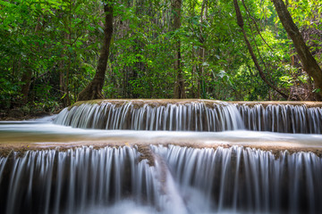 Huay Mae Khamin waterfall in tropical fprest, Thailand	