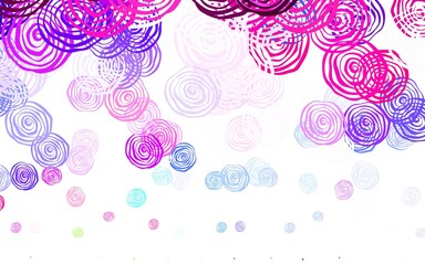 Light Multicolor vector doodle pattern with roses.